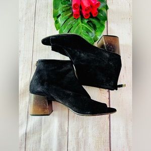 Alberto Fermani Women’s Black Solara Softy Lavagna Peep Toe Ankle Boots